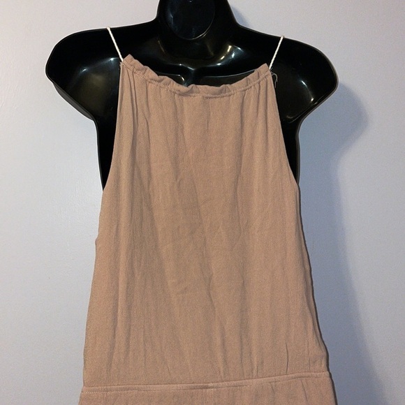 Lulus Barcelona Beauty Blush Pink Tan Embroidered Romper size S - Picture 13 of 17